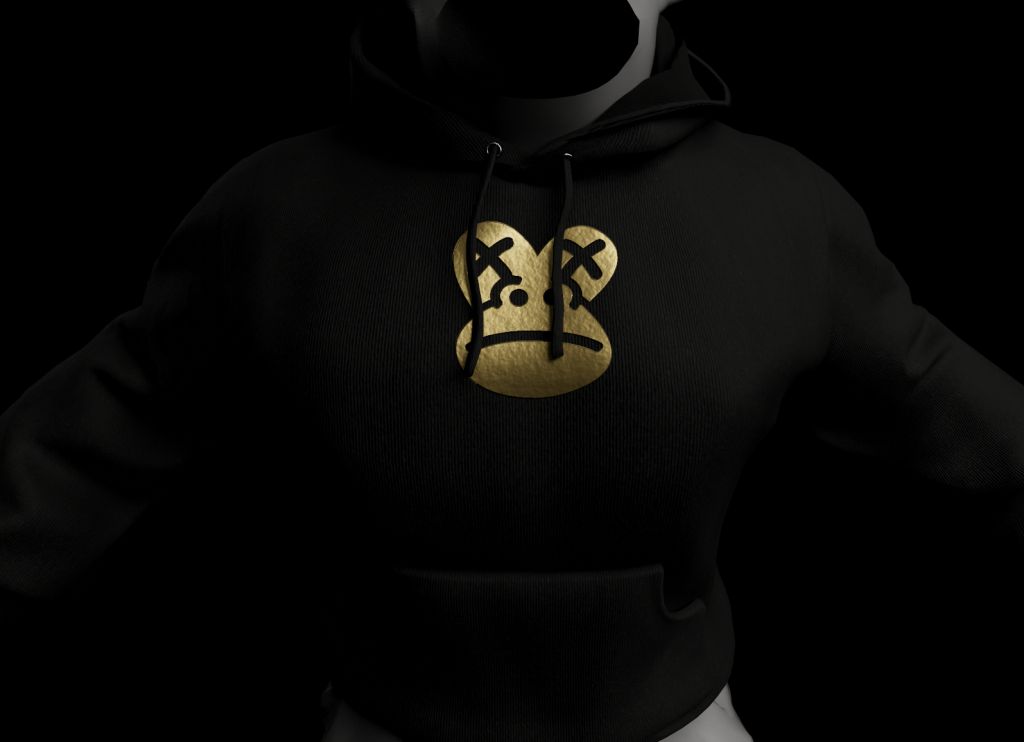 EAPES 3D avatar wearing a black hoodie with a gold EAPES emblem