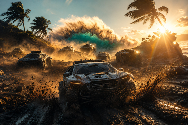 Off-road racing through a tropical landscape for GTS Season 1
